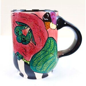 Lynda Cornielle Hand-Painted Mug Floral Quote "Big Dreams Create Magic" 2004